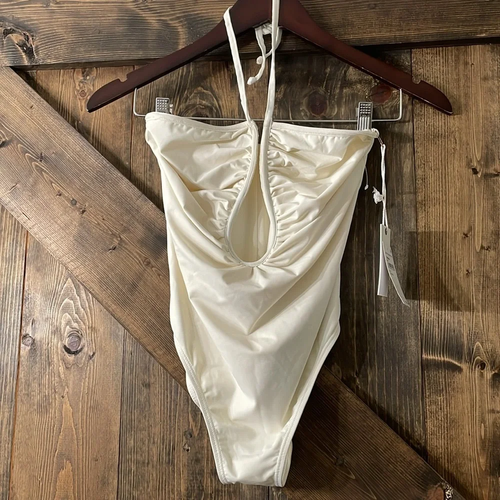 GOOD AMERICAN Leilani Halter One Piece Bathing Suit